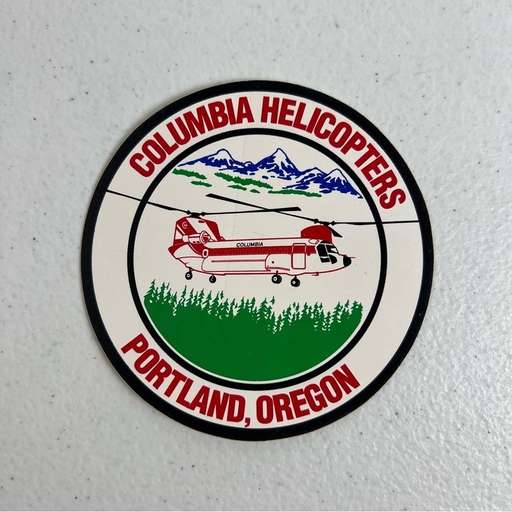 Columbia Helicopters Portland, Oregon Vintage Sticker Decal Circle 4”